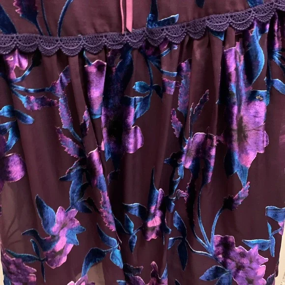 Marchesa Notte Purple Sheer Floral Dress | Wedding Guest / Cocktail - Picture 8 of 9